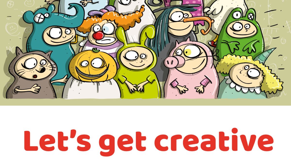 Locandina del laboratorio di Carnevale "Let's Get Creative This Carnival" con bambini in maschera, 24 febbraio 2020